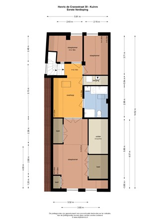 Floorplan - Henric de Cranestraat 39, 8374 KK Kuinre